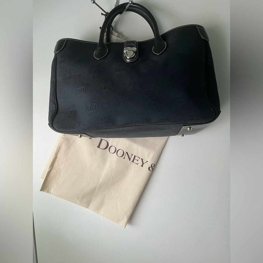 DOONEY & BOURKE Black Logo Canvas Double Handle Tote Bag/Crossbody DL50C…